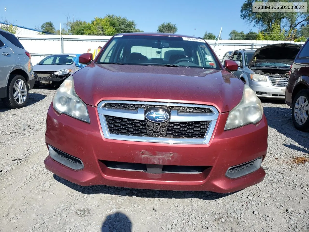 2013 Subaru Legacy 2.5I Premium VIN: 4S3BMBC65D3003022 Lot: 70474464