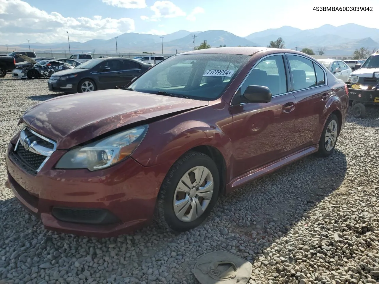 2013 Subaru Legacy 2.5I VIN: 4S3BMBA60D3039042 Lot: 71279224