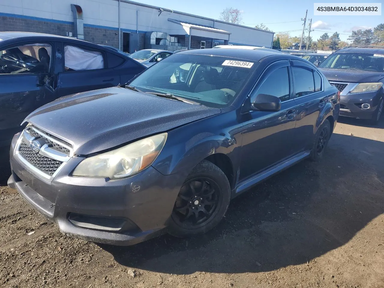 2013 Subaru Legacy 2.5I VIN: 4S3BMBA64D3034832 Lot: 74296394