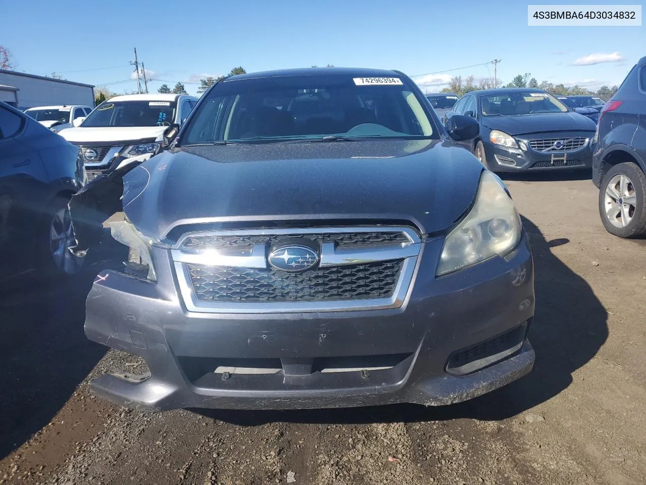 2013 Subaru Legacy 2.5I VIN: 4S3BMBA64D3034832 Lot: 74296394