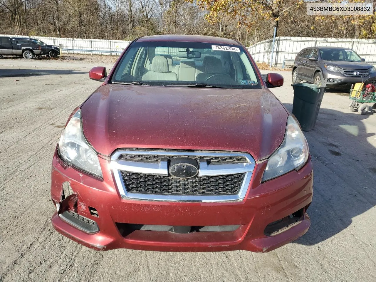 2013 Subaru Legacy 2.5I Premium VIN: 4S3BMBC6XD3008832 Lot: 78362394