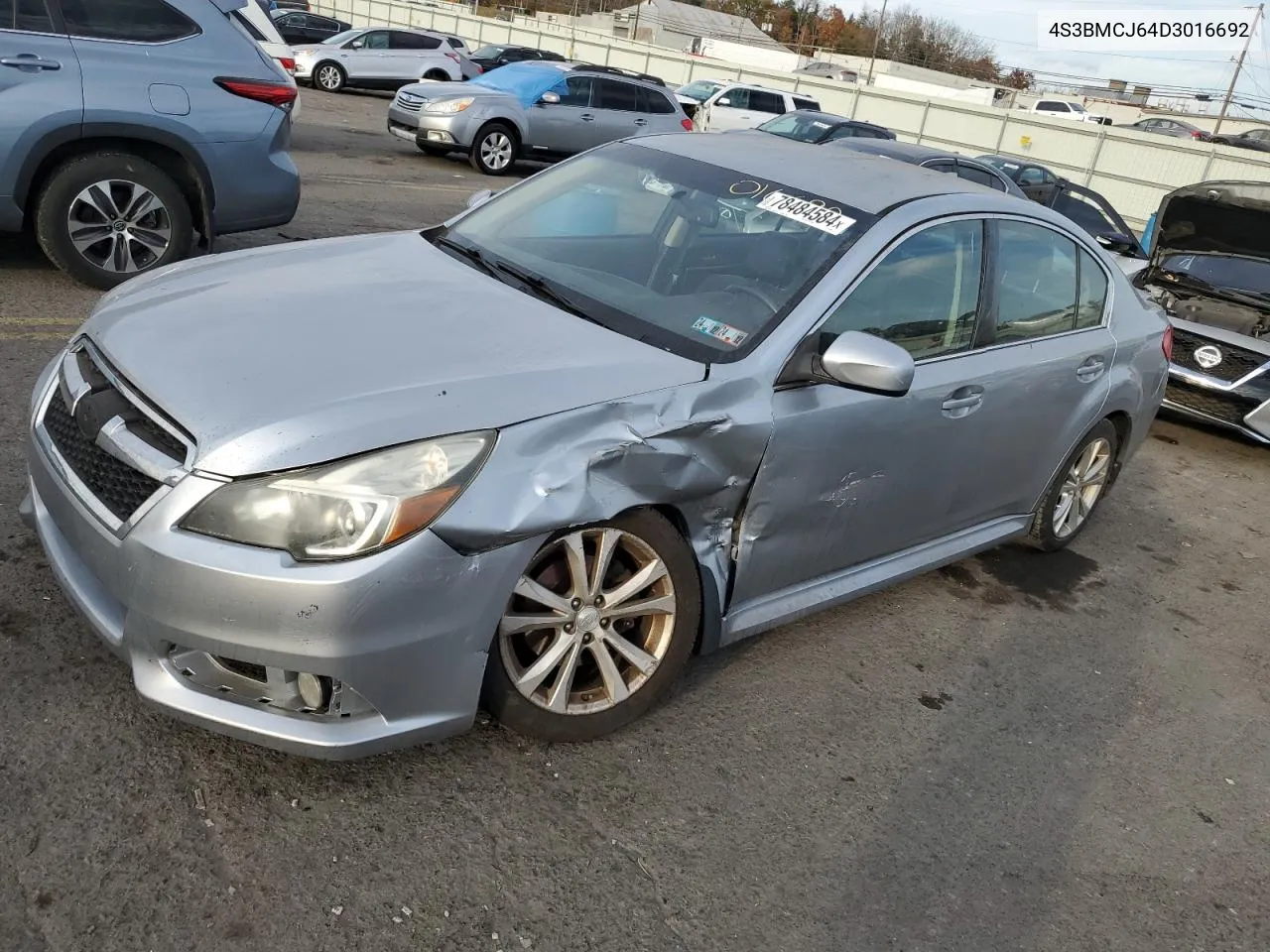 2013 Subaru Legacy 2.5I Limited VIN: 4S3BMCJ64D3016692 Lot: 78484584