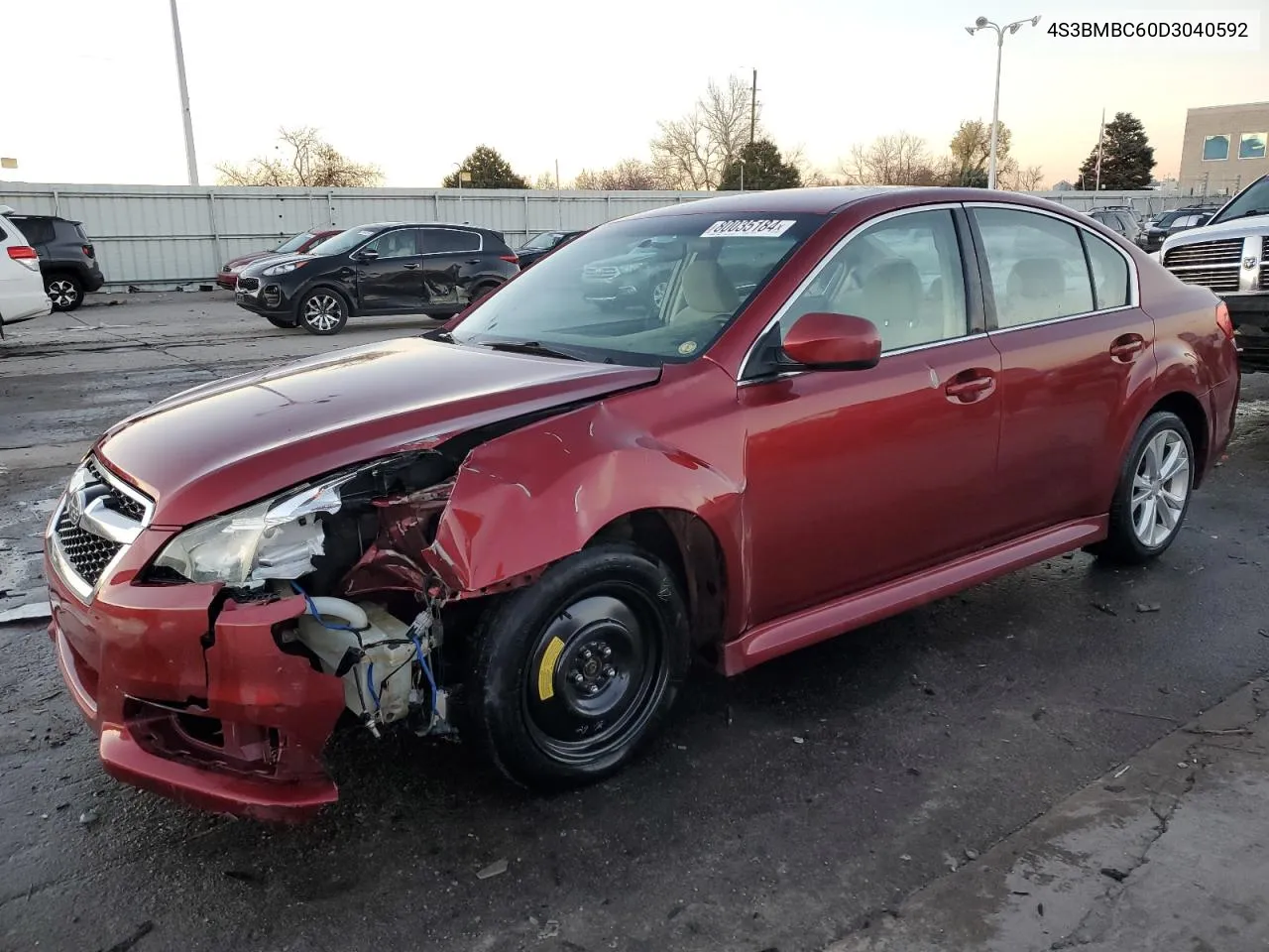 2013 Subaru Legacy 2.5I Premium VIN: 4S3BMBC60D3040592 Lot: 80035184