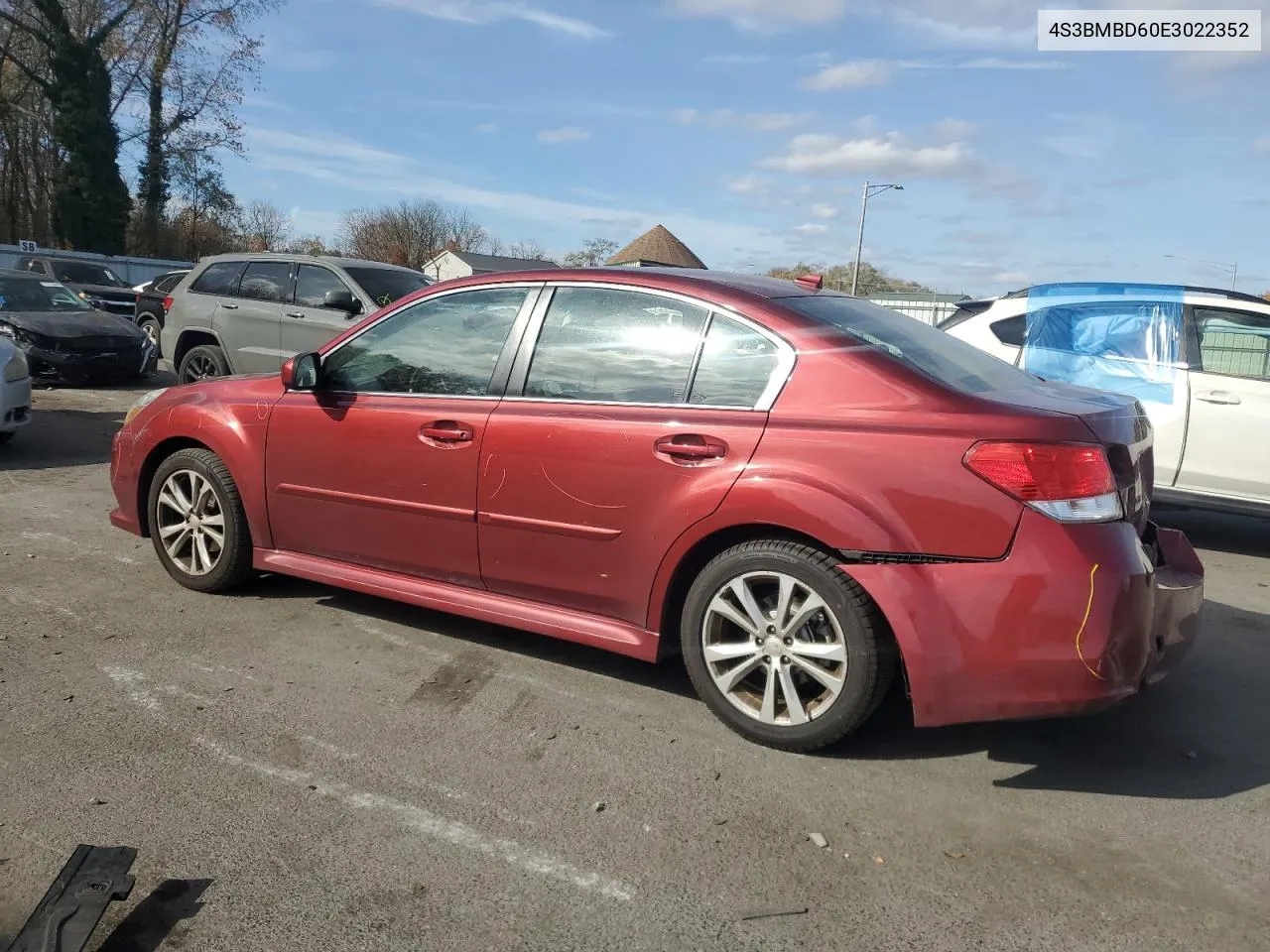 2014 Subaru Legacy 2.5I Premium VIN: 4S3BMBD60E3022352 Lot: 78916534