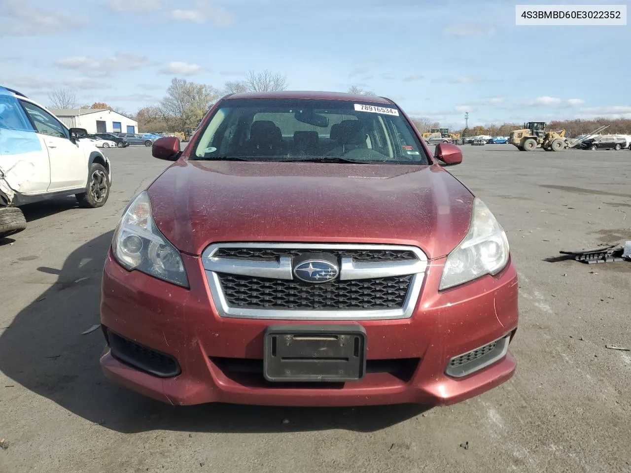 2014 Subaru Legacy 2.5I Premium VIN: 4S3BMBD60E3022352 Lot: 78916534