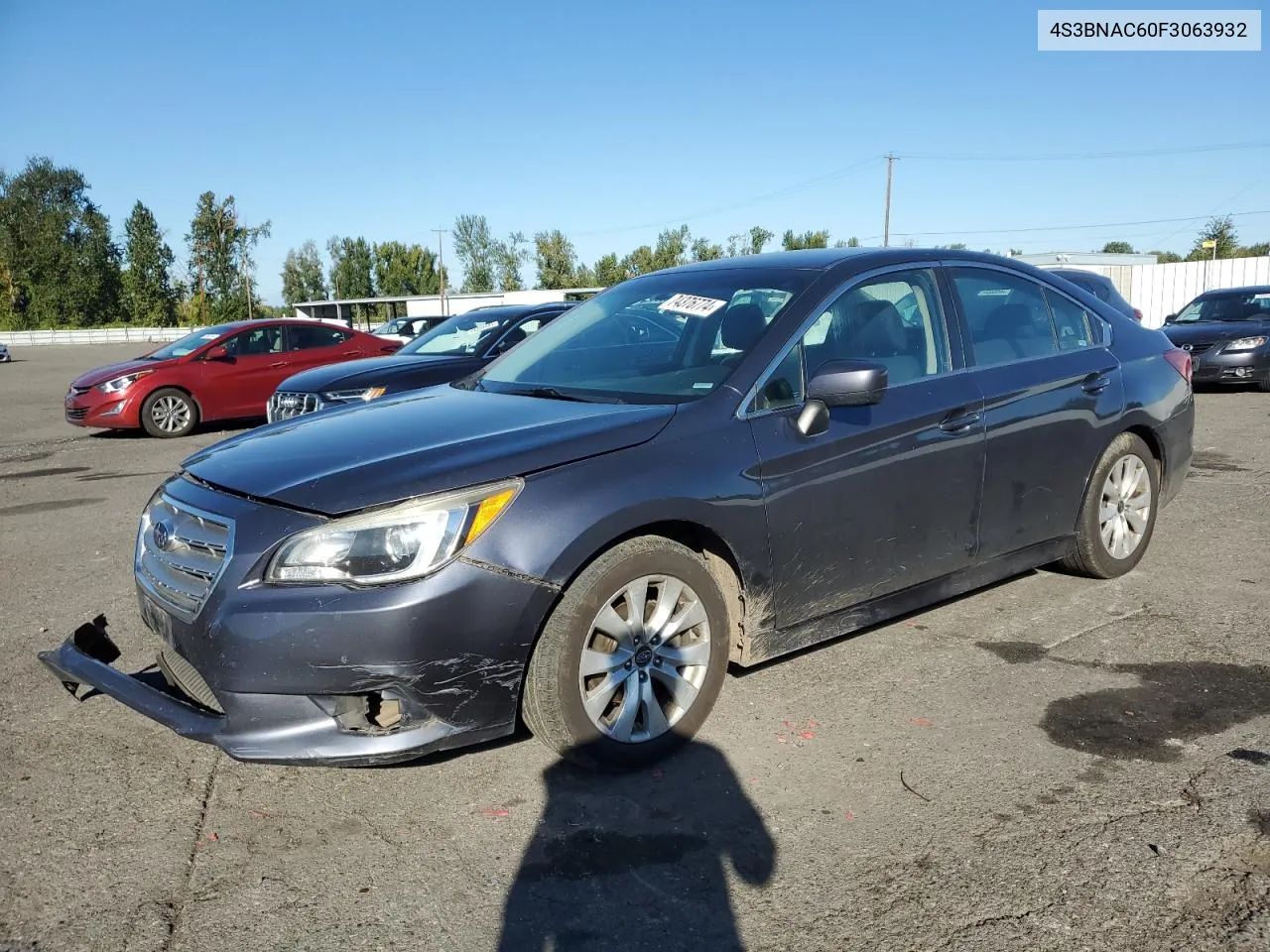 2015 Subaru Legacy 2.5I Premium VIN: 4S3BNAC60F3063932 Lot: 74376774