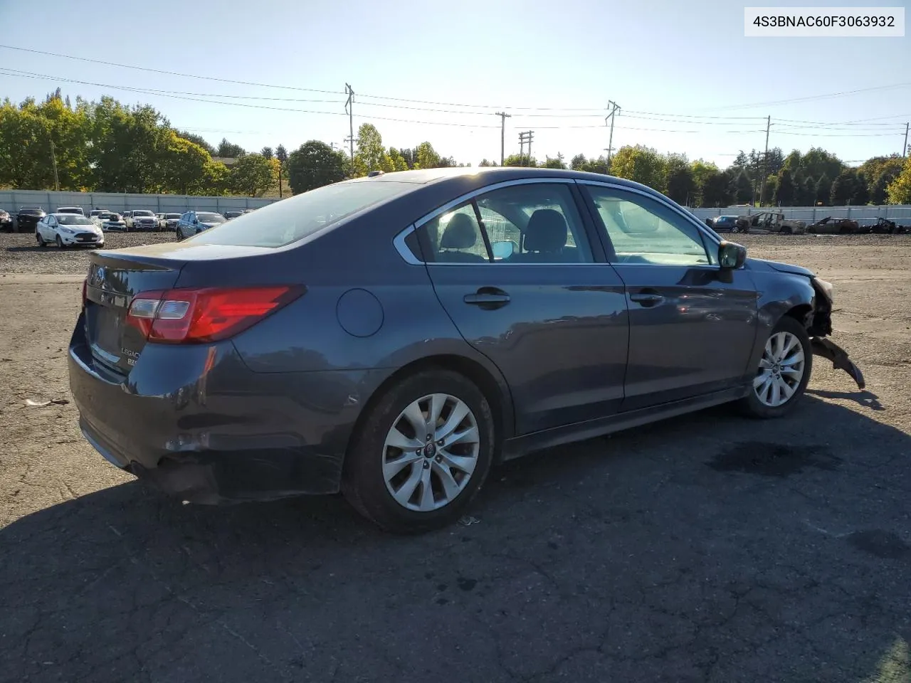 2015 Subaru Legacy 2.5I Premium VIN: 4S3BNAC60F3063932 Lot: 74376774