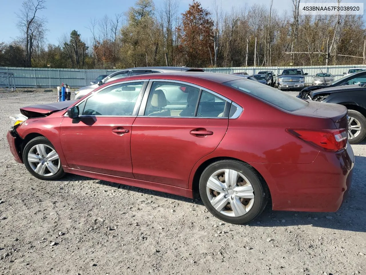 2015 Subaru Legacy 2.5I VIN: 4S3BNAA67F3038920 Lot: 76955704