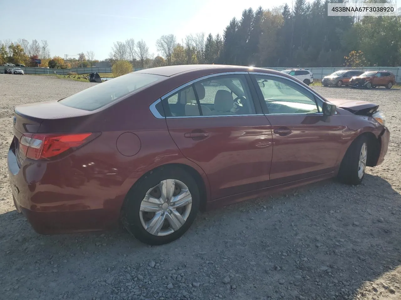 2015 Subaru Legacy 2.5I VIN: 4S3BNAA67F3038920 Lot: 76955704