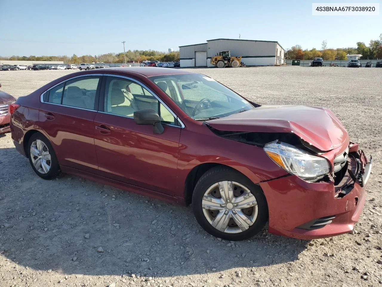 2015 Subaru Legacy 2.5I VIN: 4S3BNAA67F3038920 Lot: 76955704