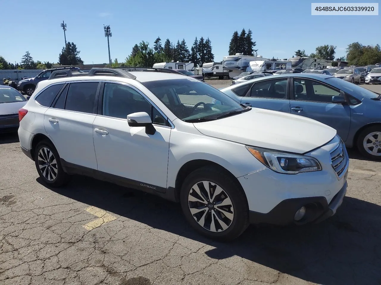 4S4BSAJC6G3339920 2016 Subaru Outback 2.5I Limited