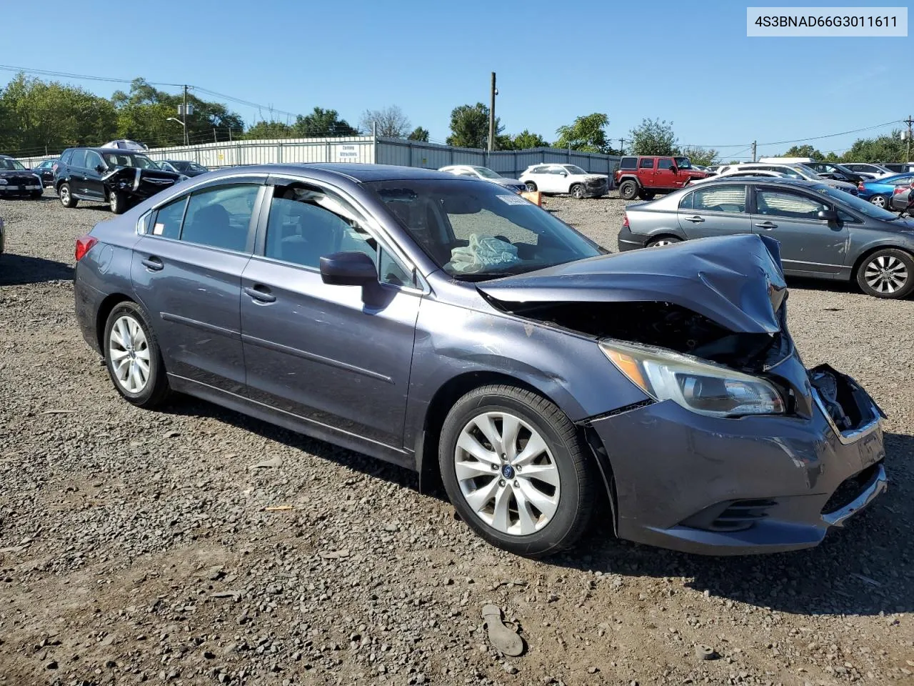 2016 Subaru Legacy 2.5I Premium VIN: 4S3BNAD66G3011611 Lot: 70725574