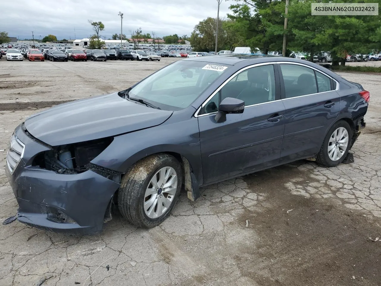 2016 Subaru Legacy 2.5I Limited VIN: 4S3BNAN62G3032423 Lot: 72548324