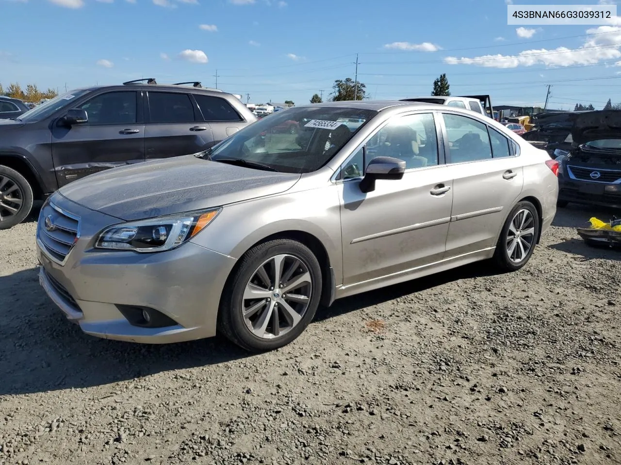 2016 Subaru Legacy 2.5I Limited VIN: 4S3BNAN66G3039312 Lot: 74565334