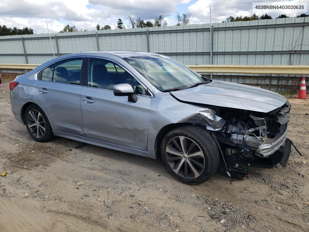 2016 Subaru Legacy 2.5I Limited VIN: 4S3BNBN64G3020635 Lot: 74792904