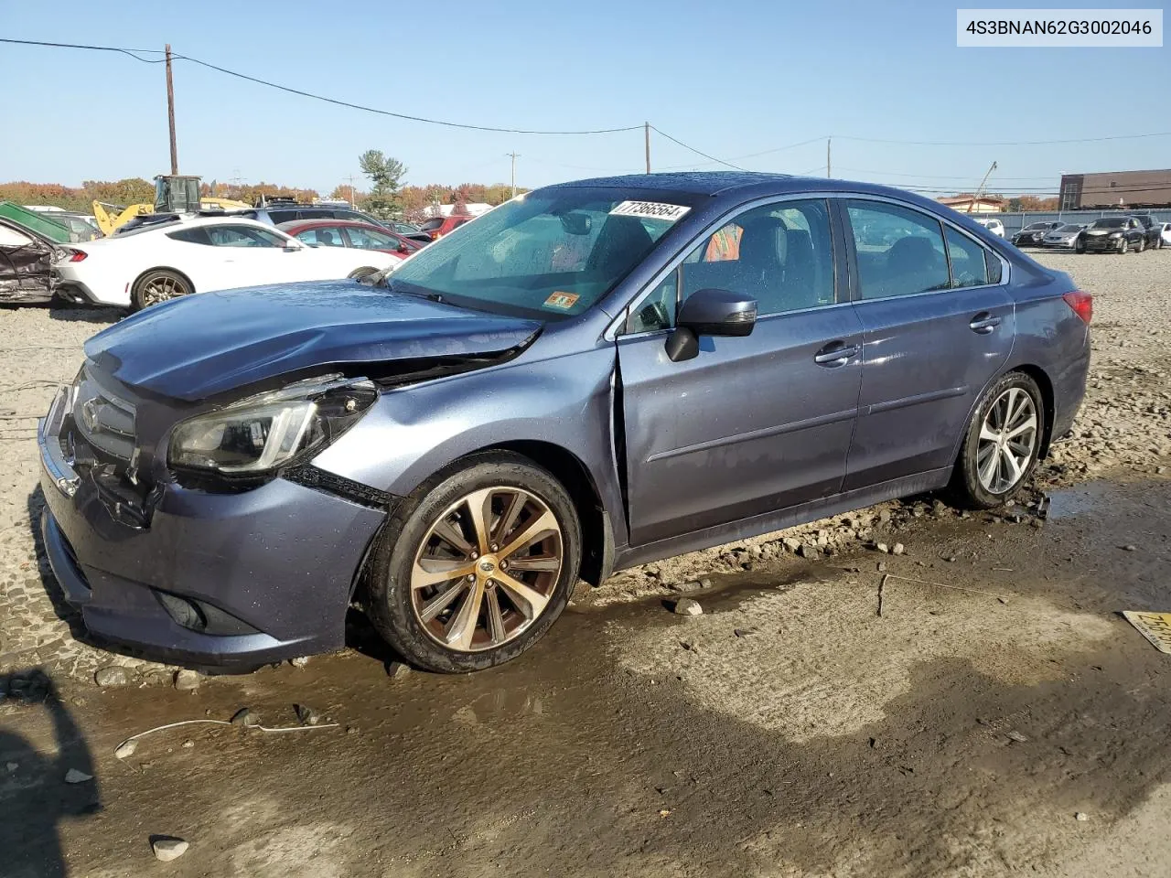 2016 Subaru Legacy 2.5I Limited VIN: 4S3BNAN62G3002046 Lot: 77366564