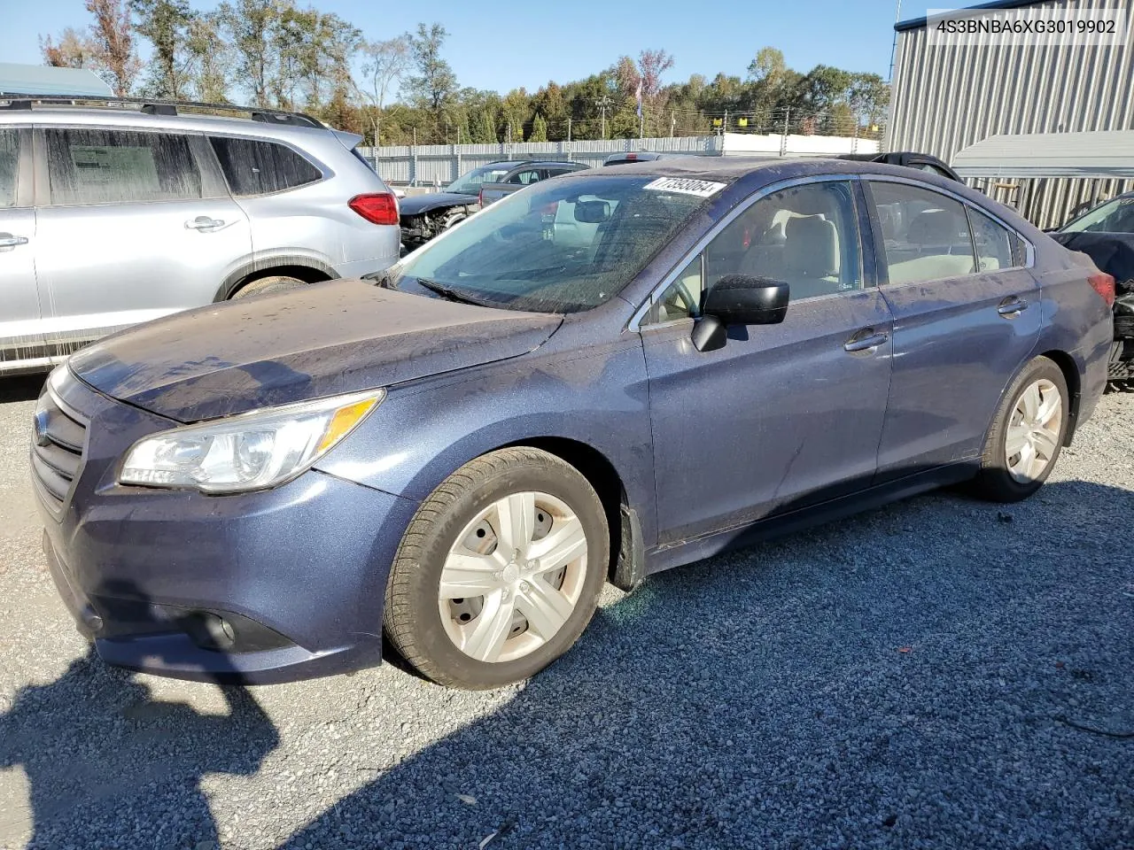 2016 Subaru Legacy 2.5I VIN: 4S3BNBA6XG3019902 Lot: 77393064