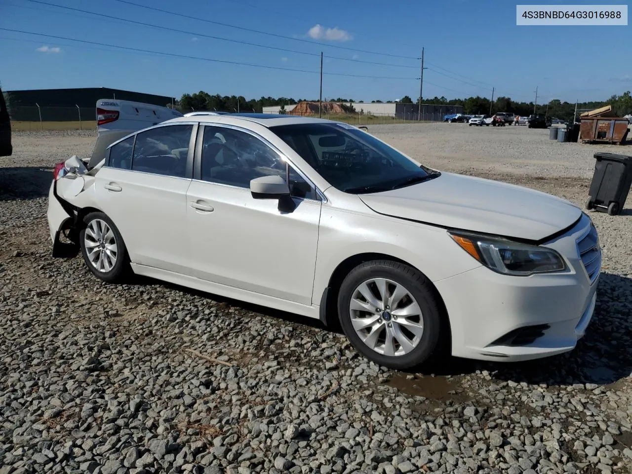 2016 Subaru Legacy 2.5I Premium VIN: 4S3BNBD64G3016988 Lot: 77938974