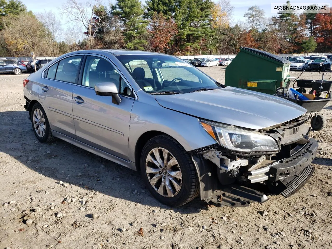 2016 Subaru Legacy 2.5I Premium VIN: 4S3BNAD6XG3003740 Lot: 78250224