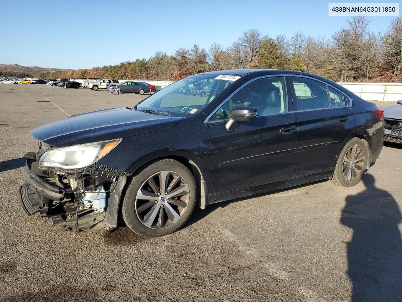 2016 Subaru Legacy 2.5I Limited VIN: 4S3BNAN64G3011850 Lot: 78937474