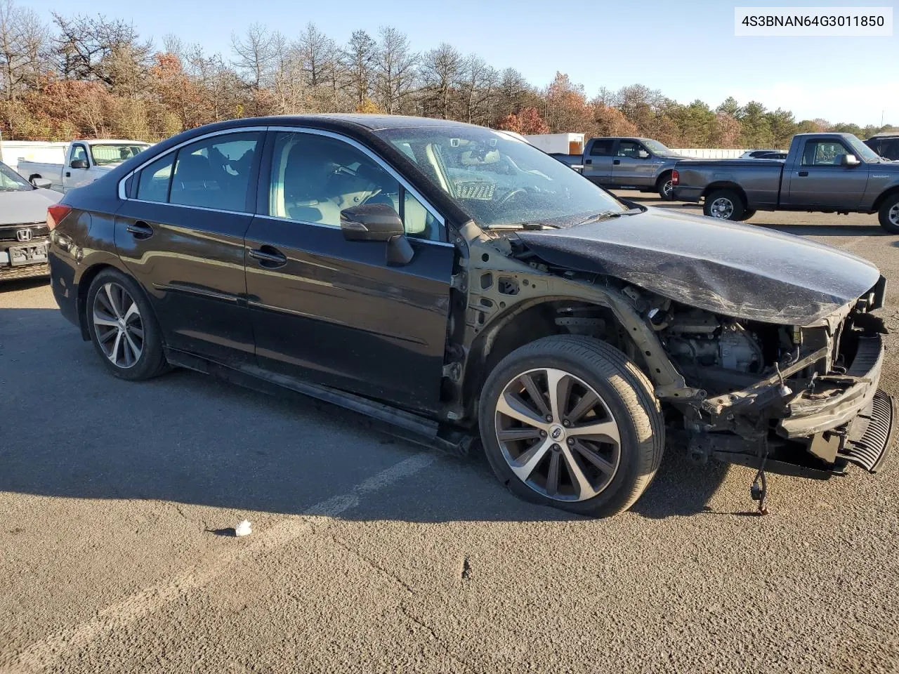 2016 Subaru Legacy 2.5I Limited VIN: 4S3BNAN64G3011850 Lot: 78937474