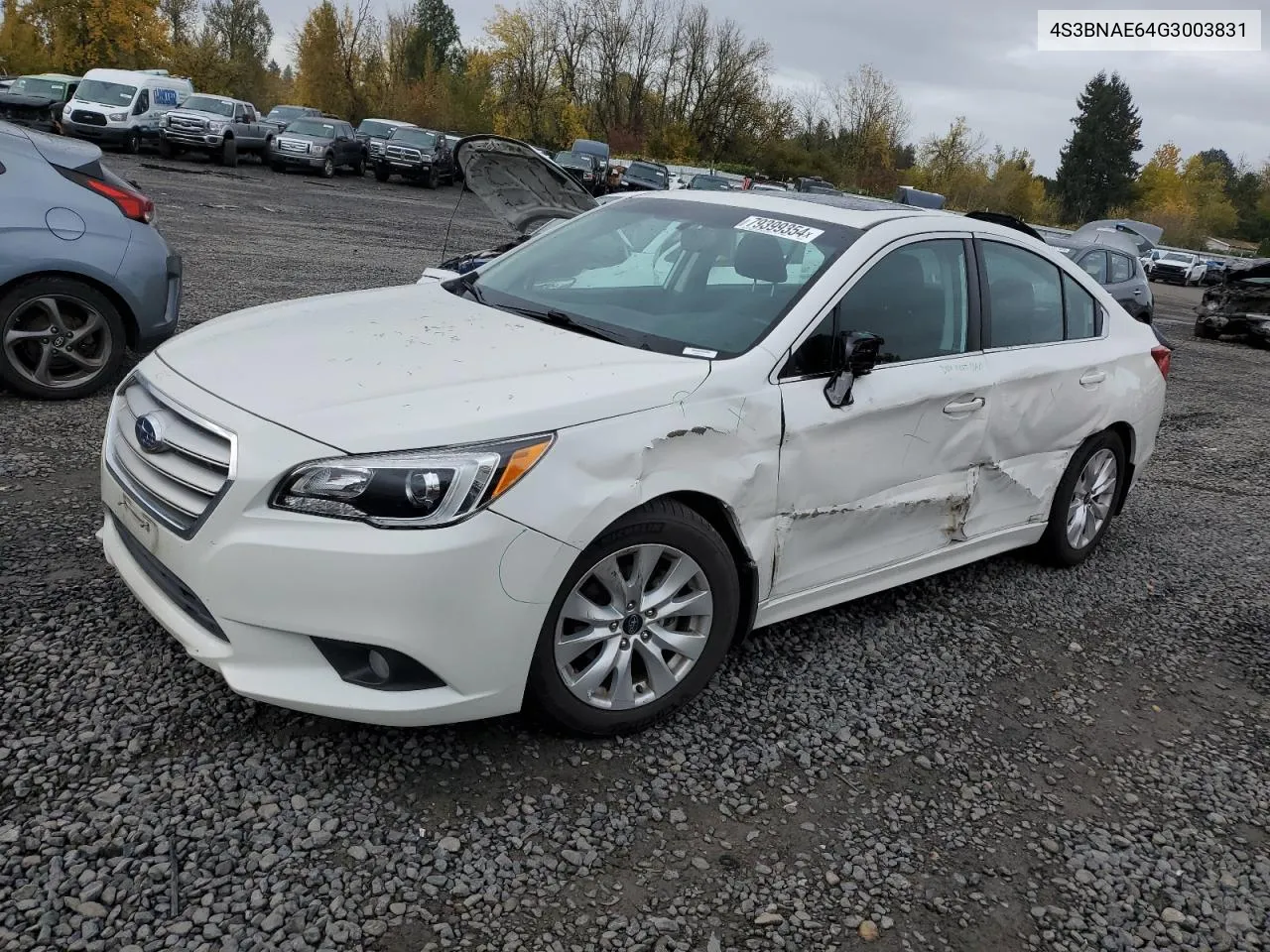 2016 Subaru Legacy 2.5I Premium VIN: 4S3BNAE64G3003831 Lot: 79399354