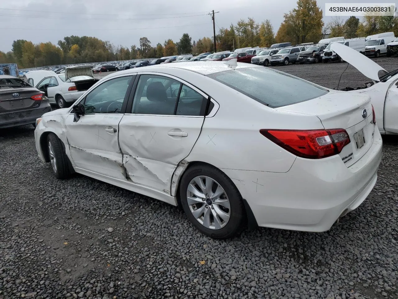 2016 Subaru Legacy 2.5I Premium VIN: 4S3BNAE64G3003831 Lot: 79399354