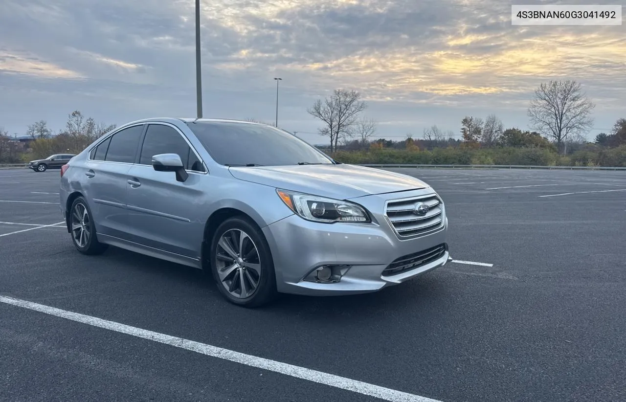 2016 Subaru Legacy 2.5I Limited VIN: 4S3BNAN60G3041492 Lot: 81828494