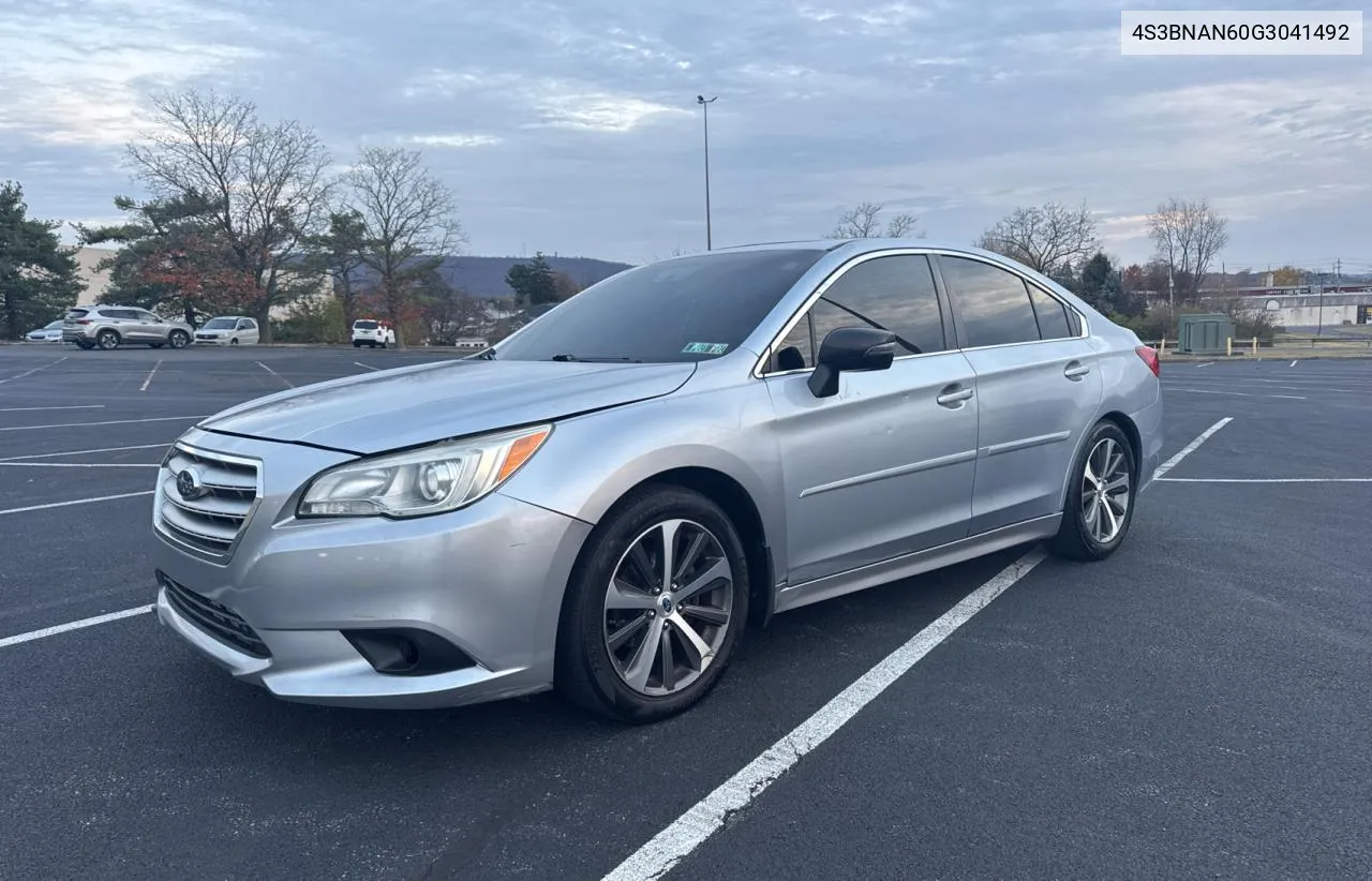 2016 Subaru Legacy 2.5I Limited VIN: 4S3BNAN60G3041492 Lot: 81828494