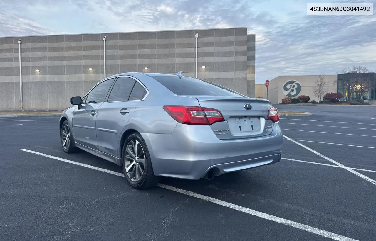 2016 Subaru Legacy 2.5I Limited VIN: 4S3BNAN60G3041492 Lot: 81828494