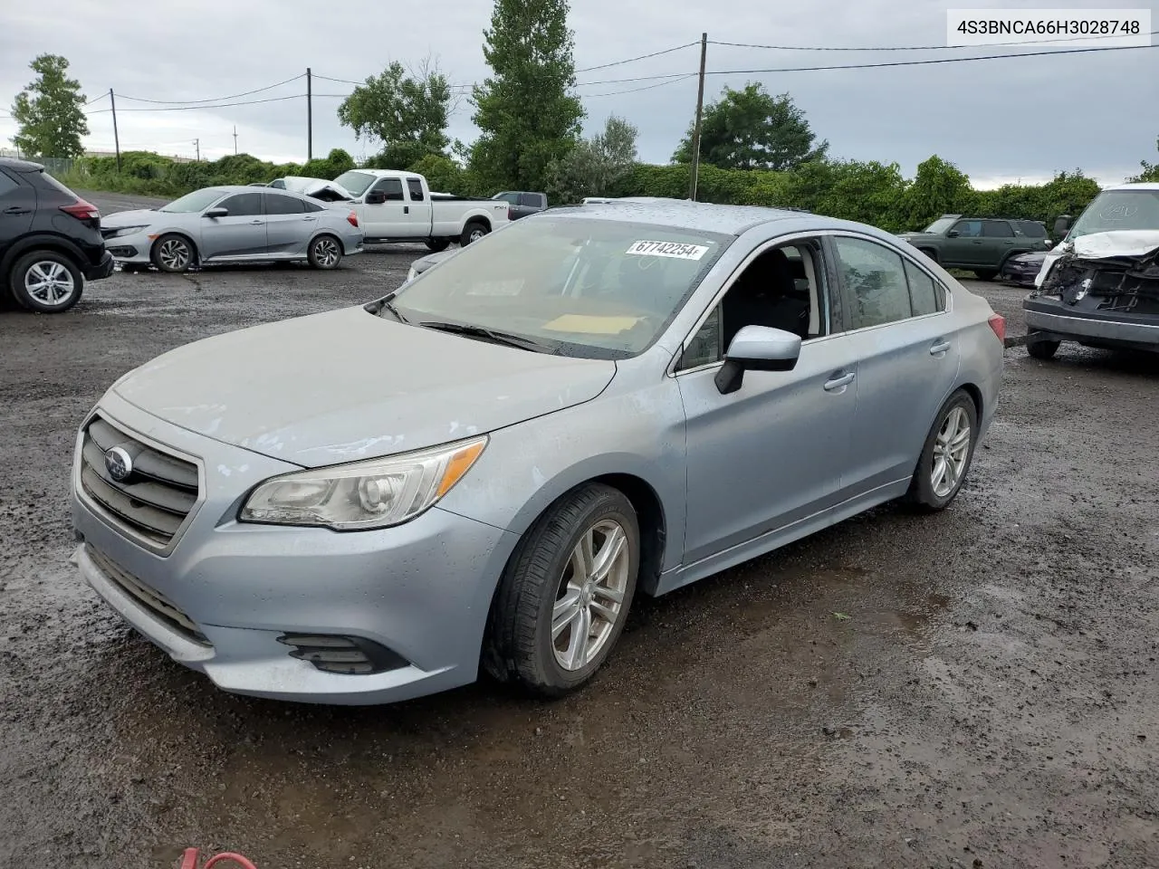 2017 Subaru Legacy 2.5I VIN: 4S3BNCA66H3028748 Lot: 67742254