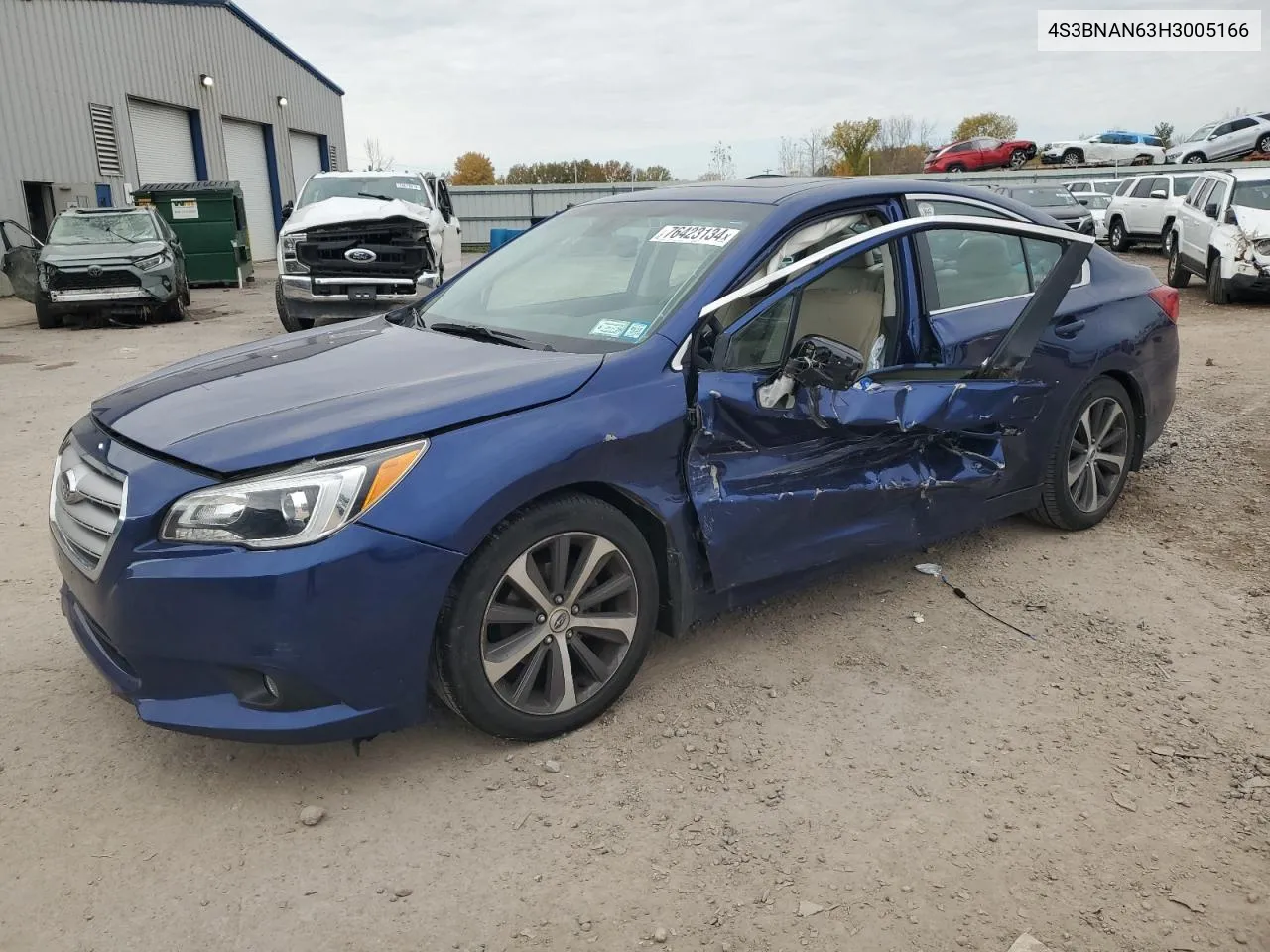 2017 Subaru Legacy 2.5I Limited VIN: 4S3BNAN63H3005166 Lot: 76423134