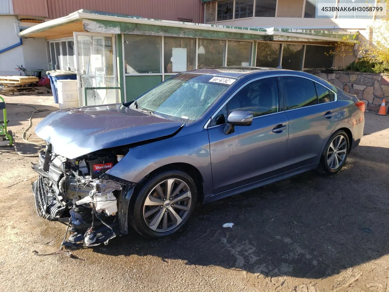 2017 Subaru Legacy 2.5I Limited VIN: 4S3BNAK64H3058799 Lot: 77321874