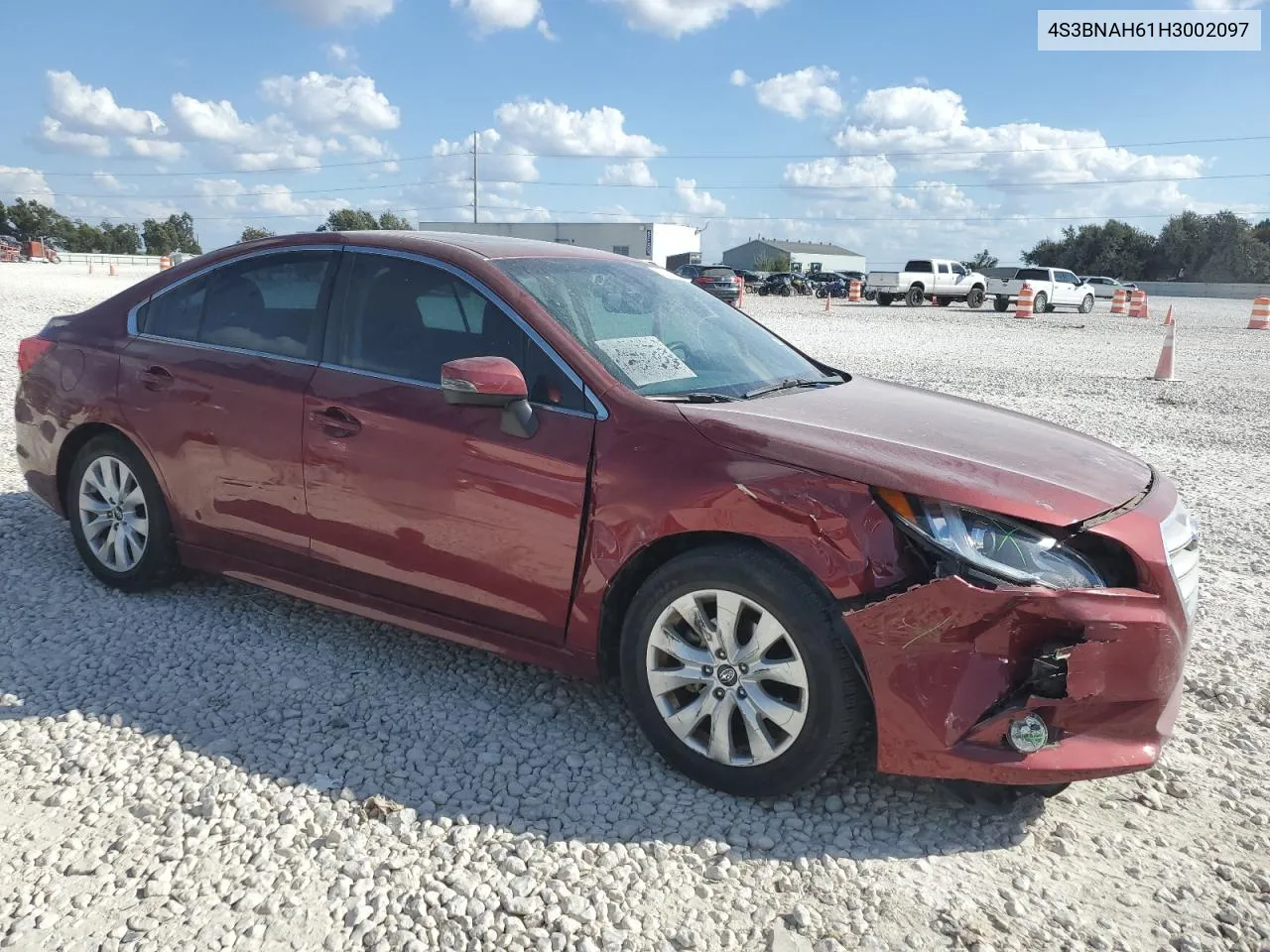 2017 Subaru Legacy 2.5I Premium VIN: 4S3BNAH61H3002097 Lot: 78254484