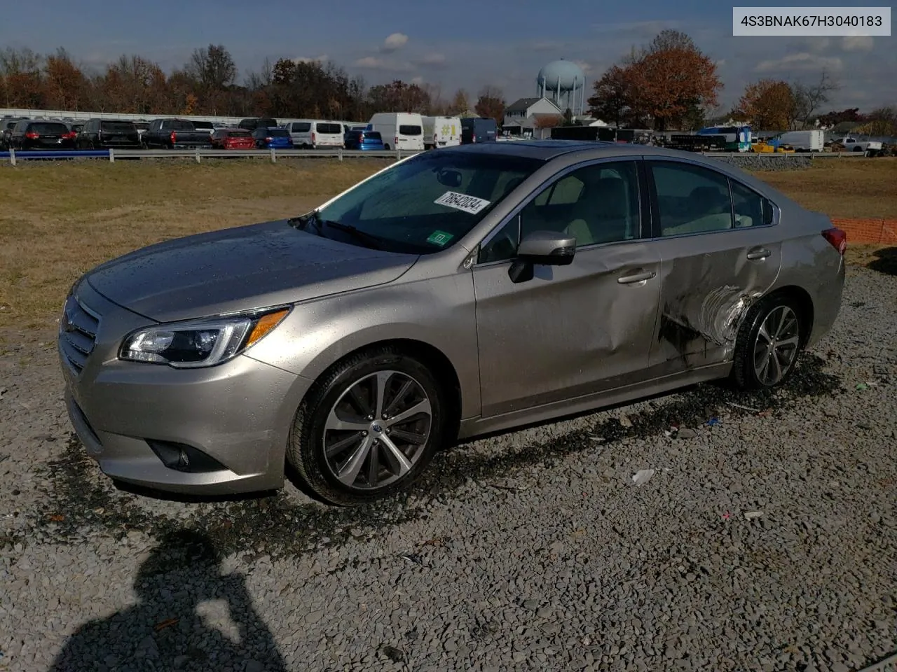 2017 Subaru Legacy 2.5I Limited VIN: 4S3BNAK67H3040183 Lot: 78642034