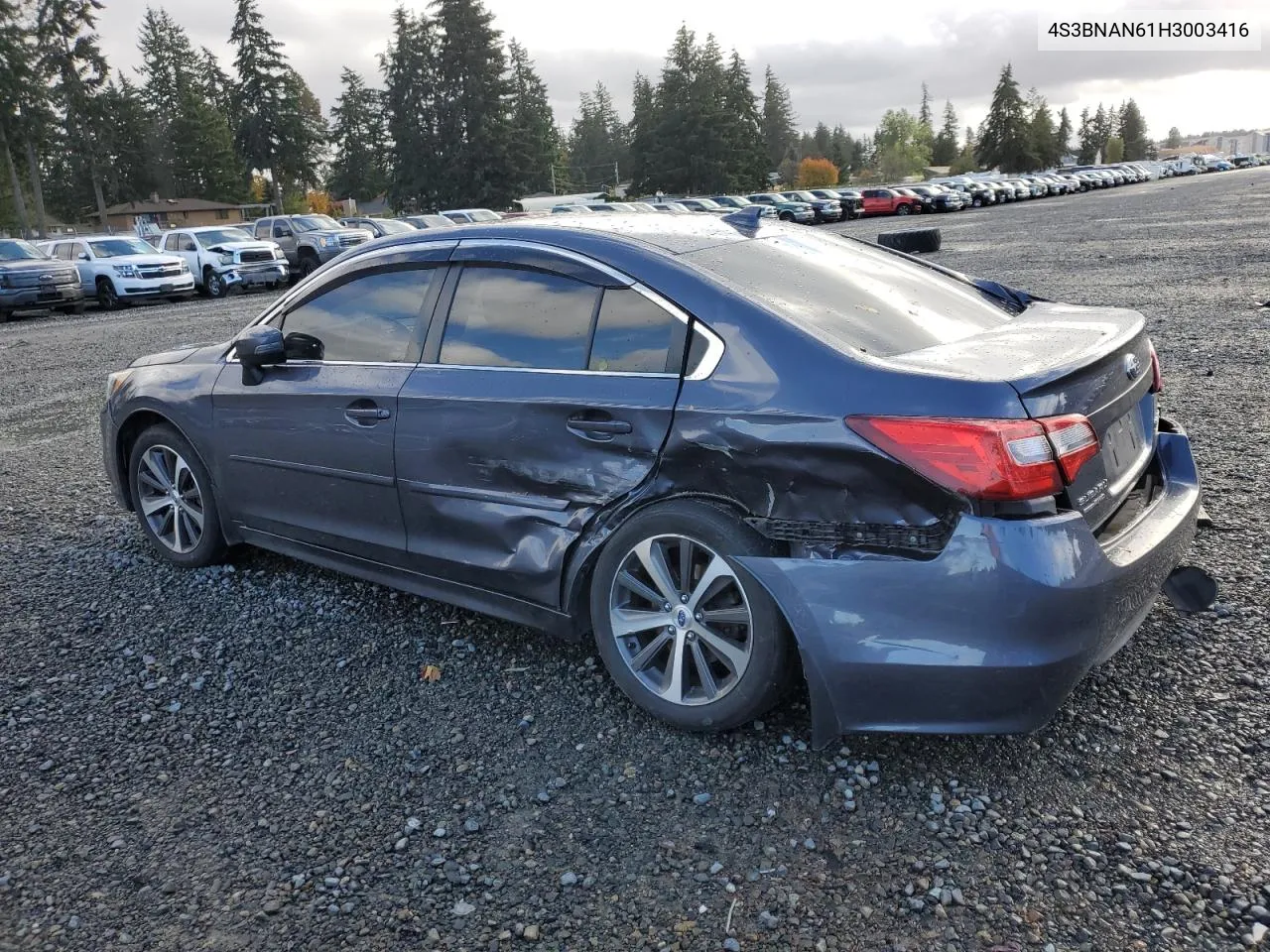 2017 Subaru Legacy 2.5I Limited VIN: 4S3BNAN61H3003416 Lot: 78944034