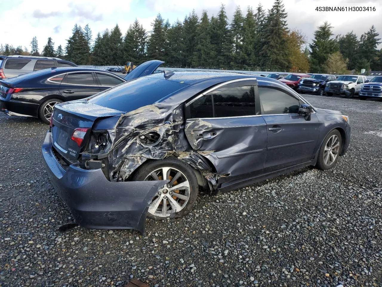 2017 Subaru Legacy 2.5I Limited VIN: 4S3BNAN61H3003416 Lot: 78944034