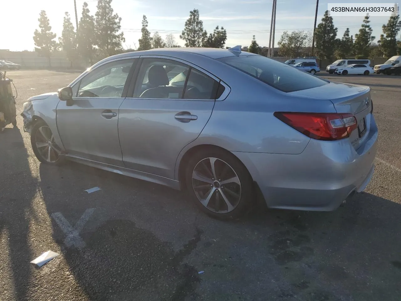 2017 Subaru Legacy 2.5I Limited VIN: 4S3BNAN66H3037643 Lot: 80566494