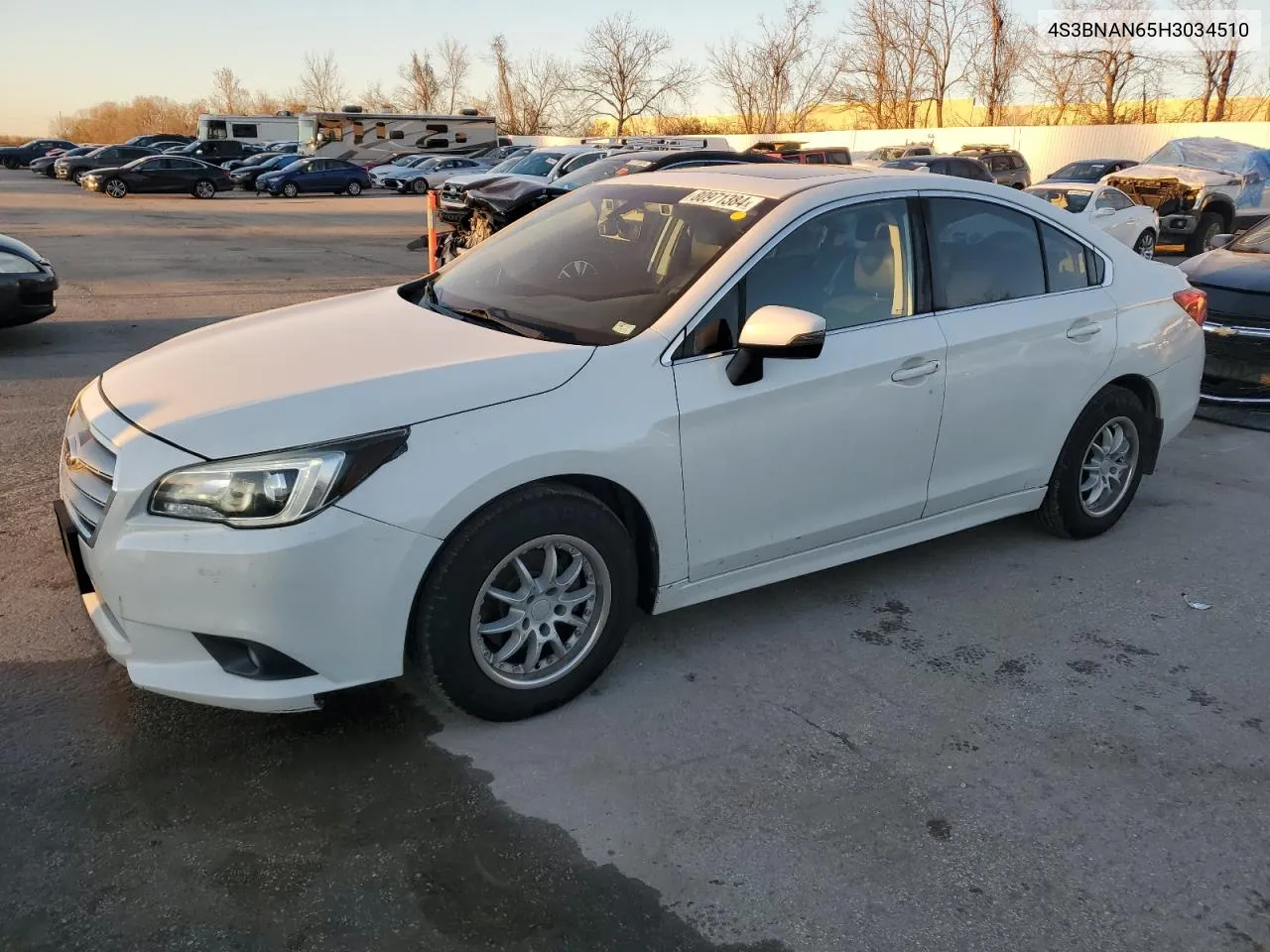 2017 Subaru Legacy 2.5I Limited VIN: 4S3BNAN65H3034510 Lot: 80971384