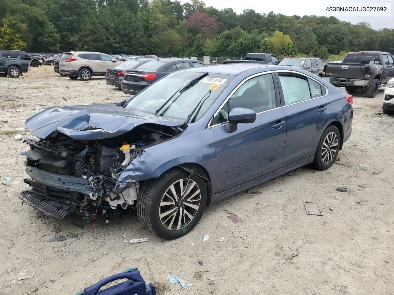 2018 Subaru Legacy 2.5I Premium VIN: 4S3BNAC61J3027692 Lot: 71861064