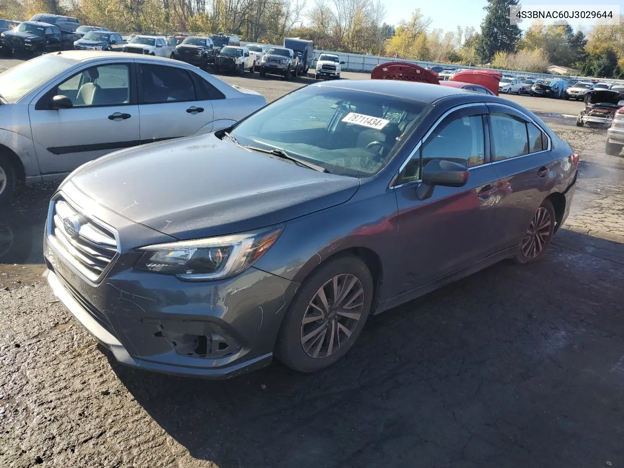 2018 Subaru Legacy 2.5I Premium VIN: 4S3BNAC60J3029644 Lot: 78711434