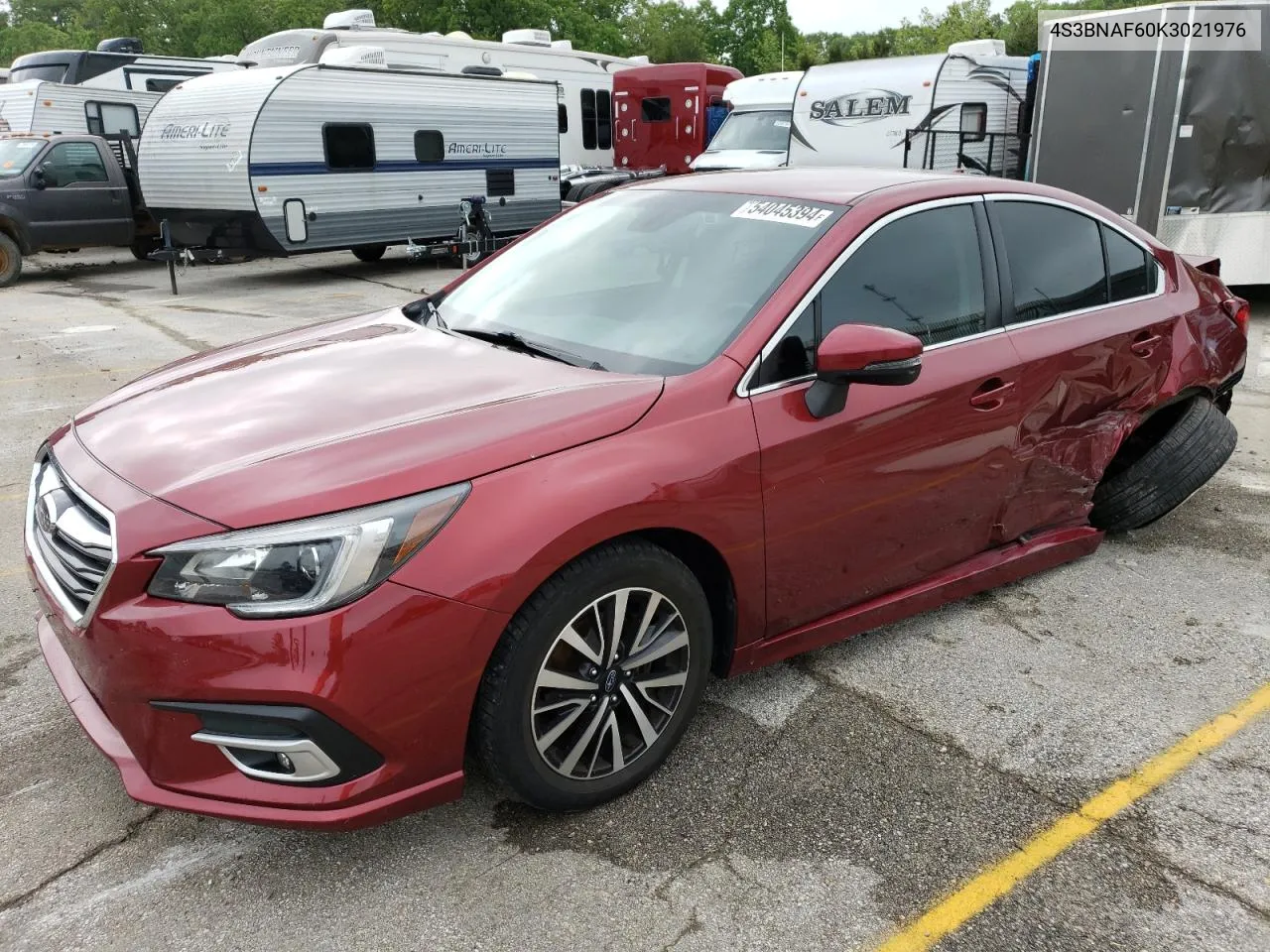 2019 Subaru Legacy 2.5I Premium VIN: 4S3BNAF60K3021976 Lot: 54045394