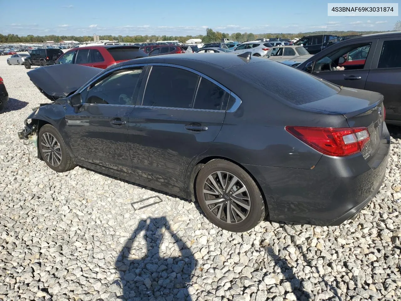 2019 Subaru Legacy 2.5I Premium VIN: 4S3BNAF69K3031874 Lot: 74660044