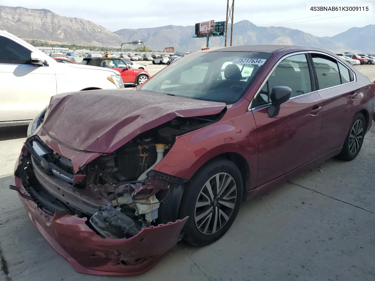 2019 Subaru Legacy 2.5I VIN: 4S3BNAB61K3009115 Lot: 75717634