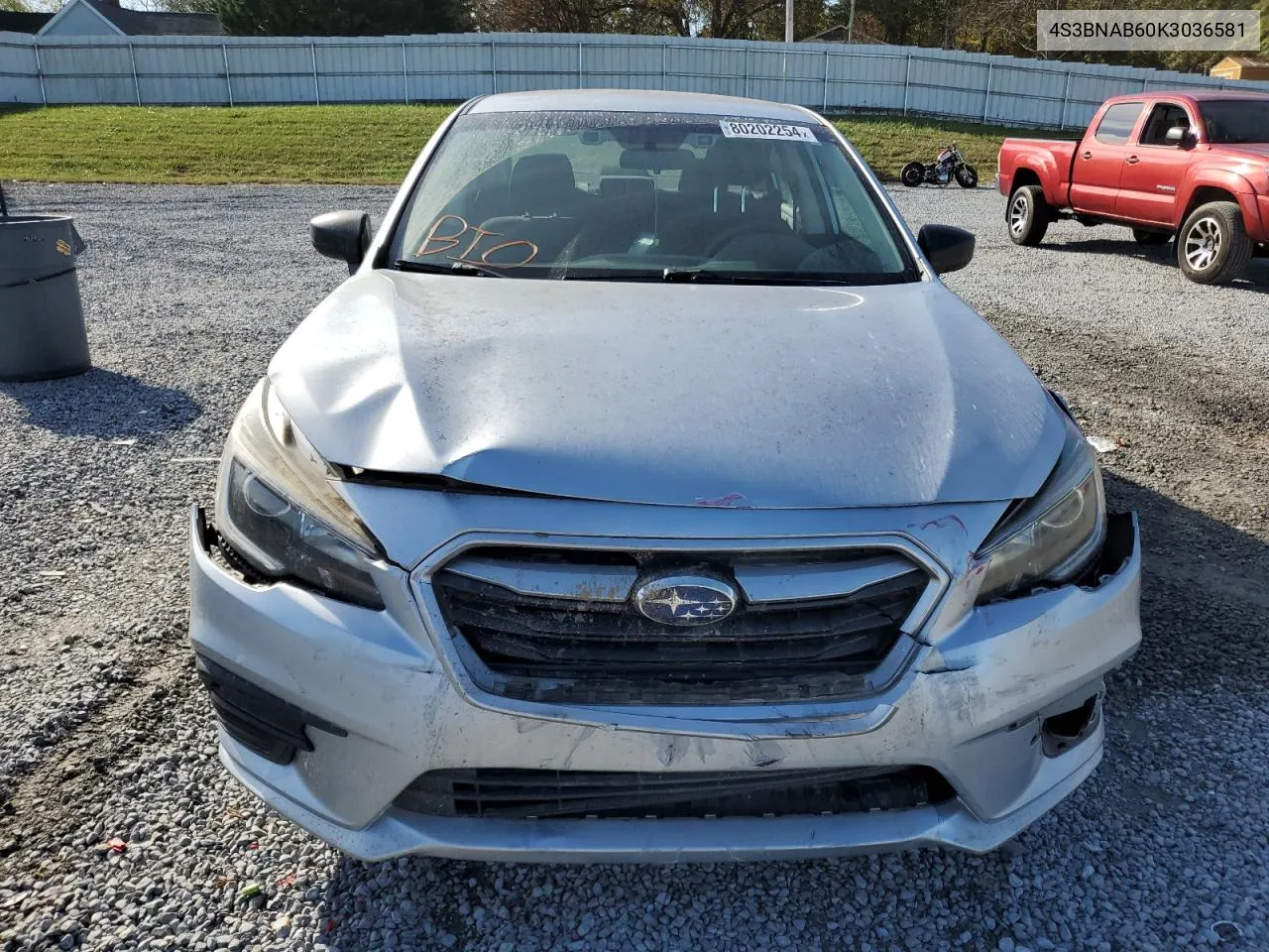 2019 Subaru Legacy 2.5I VIN: 4S3BNAB60K3036581 Lot: 80202254