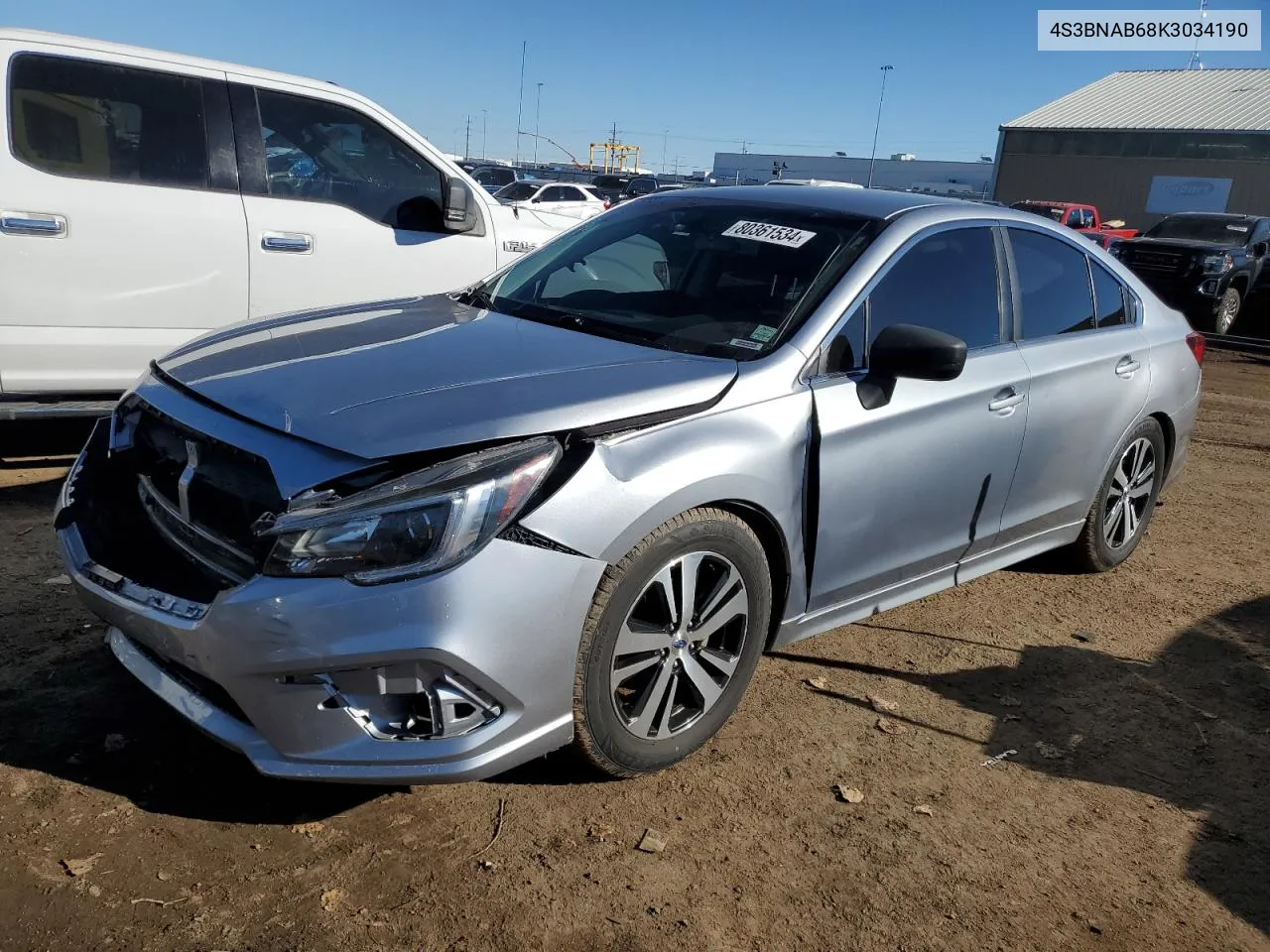 2019 Subaru Legacy 2.5I VIN: 4S3BNAB68K3034190 Lot: 80361534