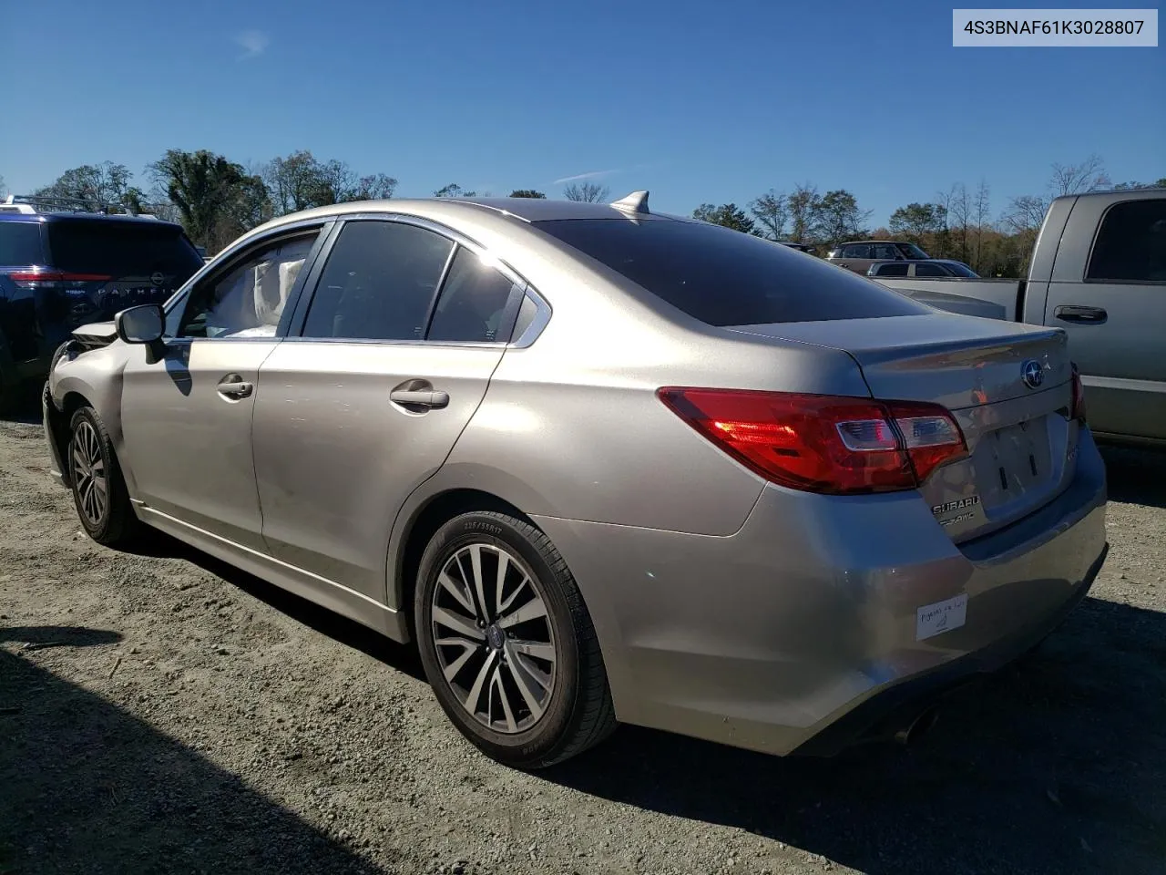 2019 Subaru Legacy 2.5I Premium VIN: 4S3BNAF61K3028807 Lot: 80689394