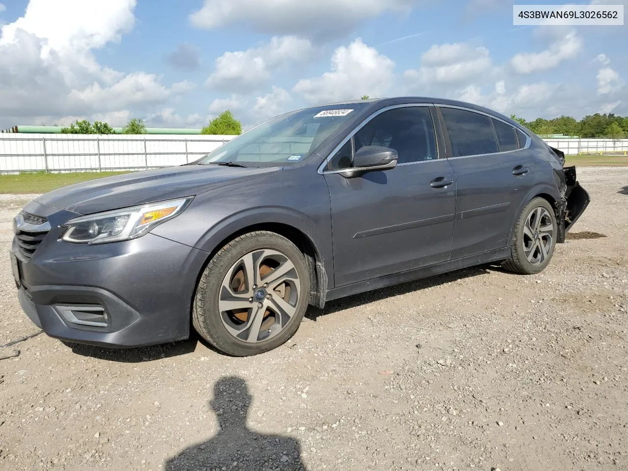 2020 Subaru Legacy Limited VIN: 4S3BWAN69L3026562 Lot: 66948834