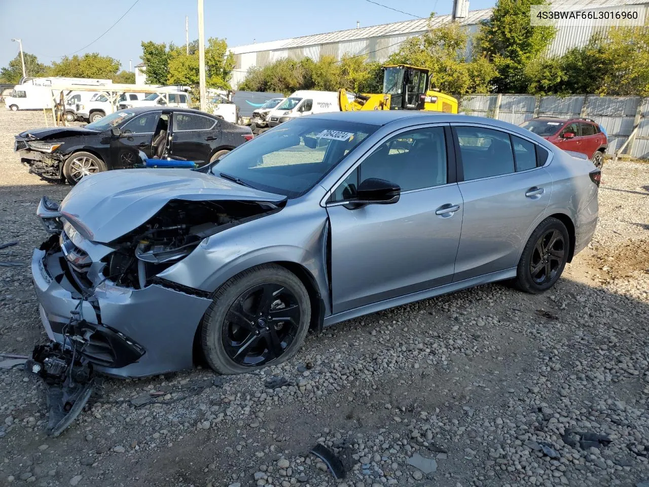 2020 Subaru Legacy Sport VIN: 4S3BWAF66L3016960 Lot: 70643024