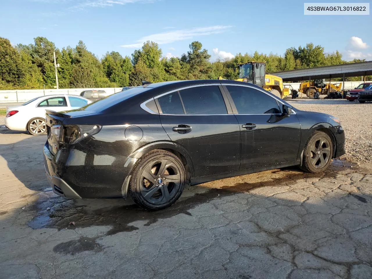 2020 Subaru Legacy Sport VIN: 4S3BWAG67L3016822 Lot: 72455614